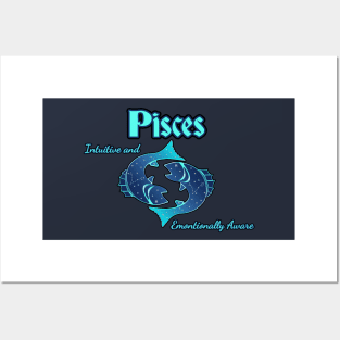 Pisces Zodiac Astrology Intuitive and Aware Posters and Art